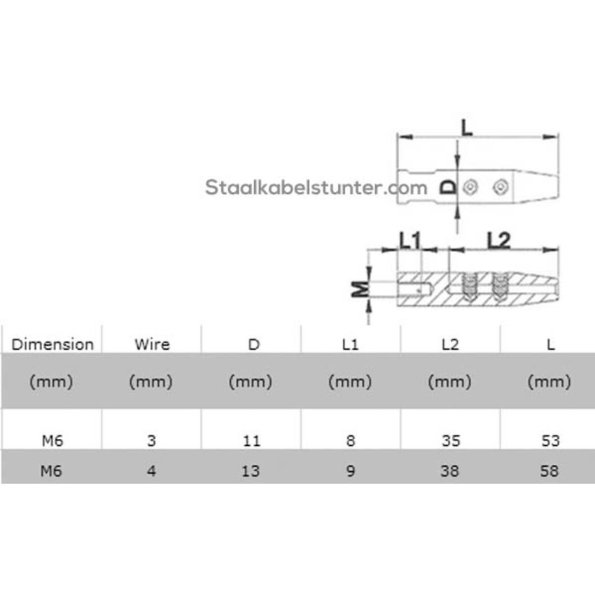 stainless Stud Terminals  right with hex