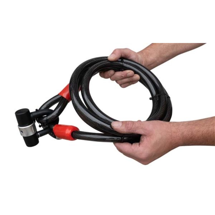 Kabelschloss 1 Meter Sicherheits-Schloss XL 20mm dick – mit Bügelschloss und 2 Schlüsseln