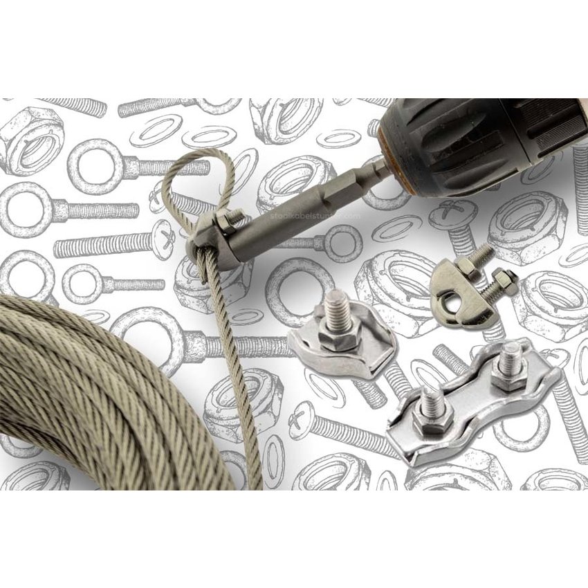 Wire Rope Clip bit for  m4 - 7mm diepe connection