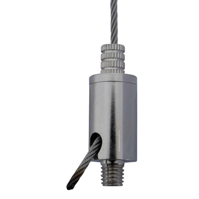 Gripper with fixscrew - for  2.5mm Wire Rope with m8 connection and side exit