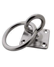 Edelstahl Augplatte mit Wirbel und Ring aisi 304 / A2