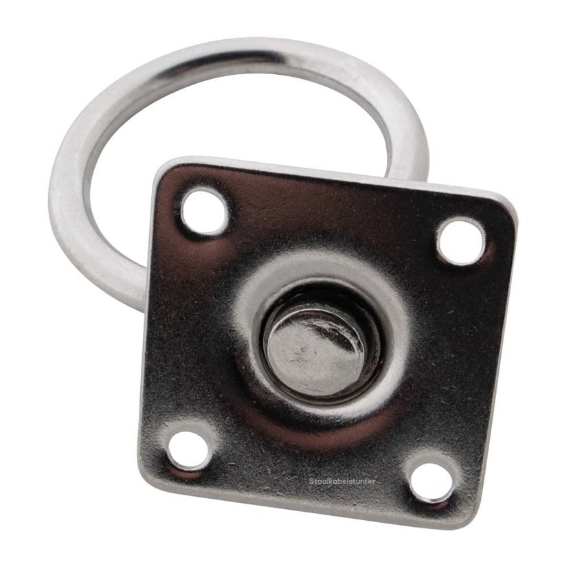 Edelstahl Augplatte mit Wirbel und Ring aisi 304 / A2