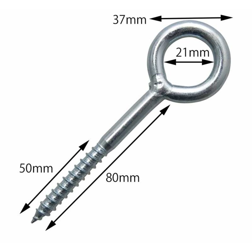 Heavy welded screw eyes with wood thread - 7.8x8x22 cm - Extra Strong Fastening