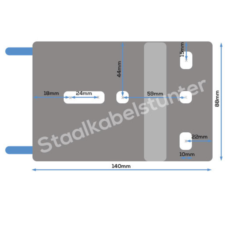 Handlieren met 10 meter staalkabel en haak