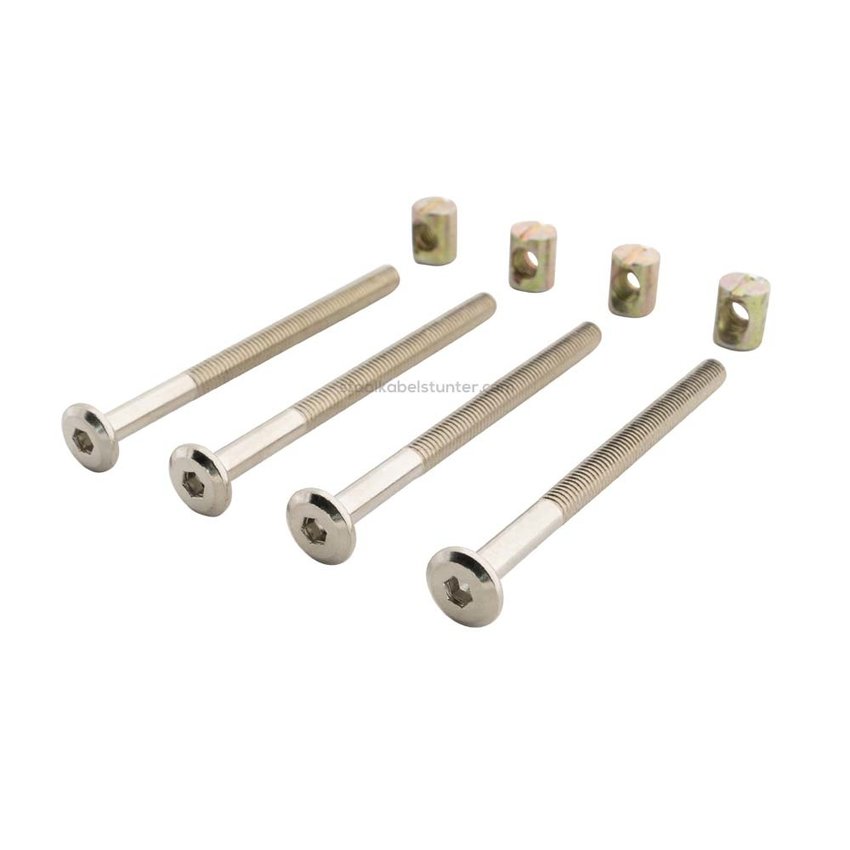 Galvanised connecting bolt and nut M6x80 4 pieces