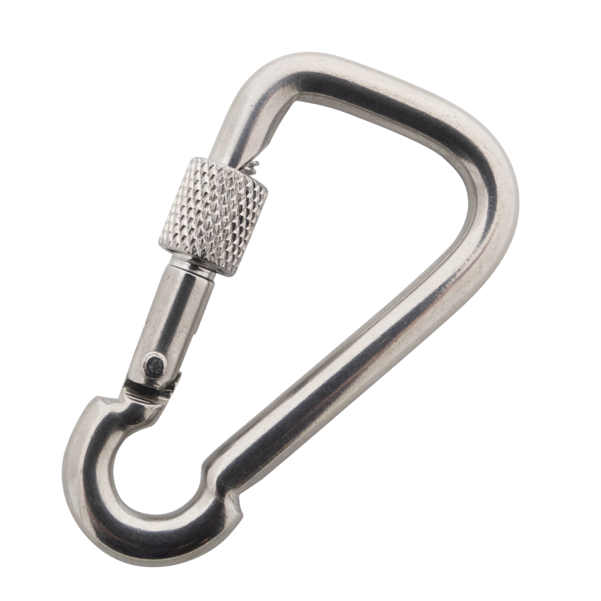 Snap Hook asymmetric Stainless with screw 6x60mm