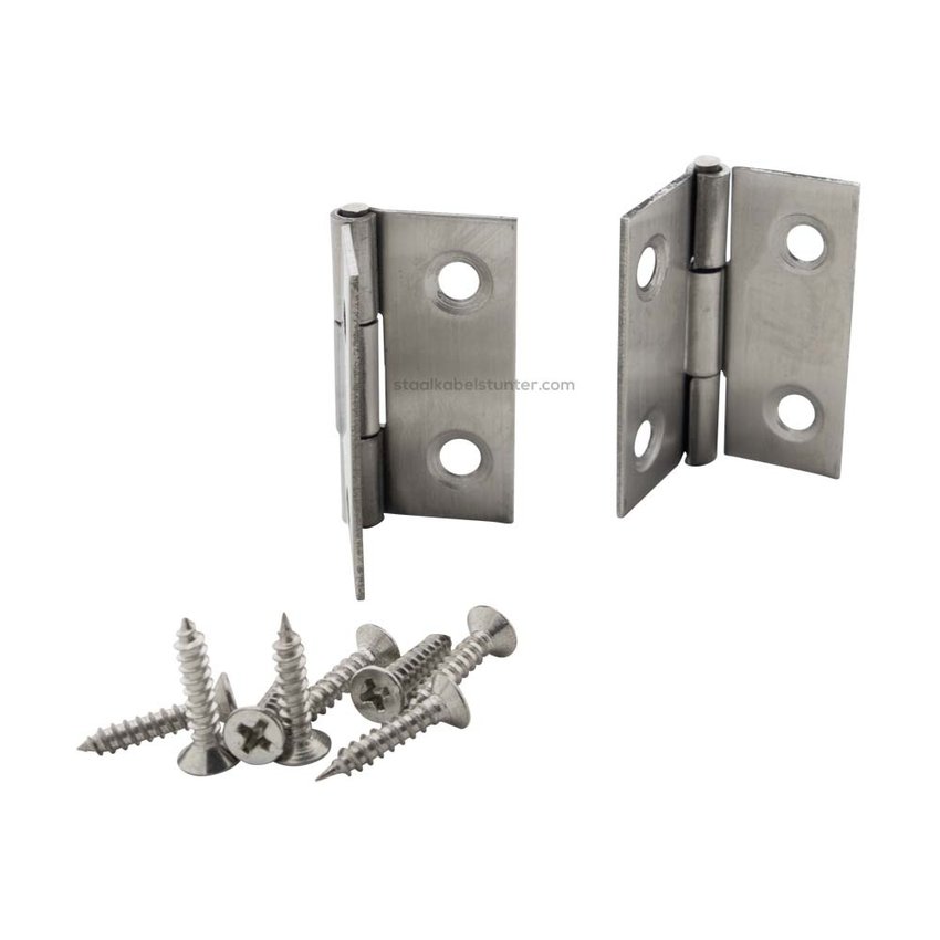 stainless hinges 38x36mm  2 pieces