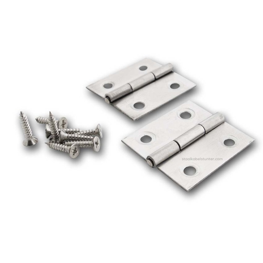 stainless hinges 38x36mm  2 pieces