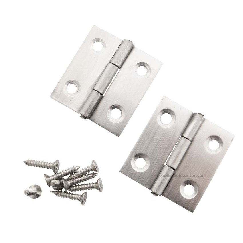 stainless hinges 38x36mm  2 pieces