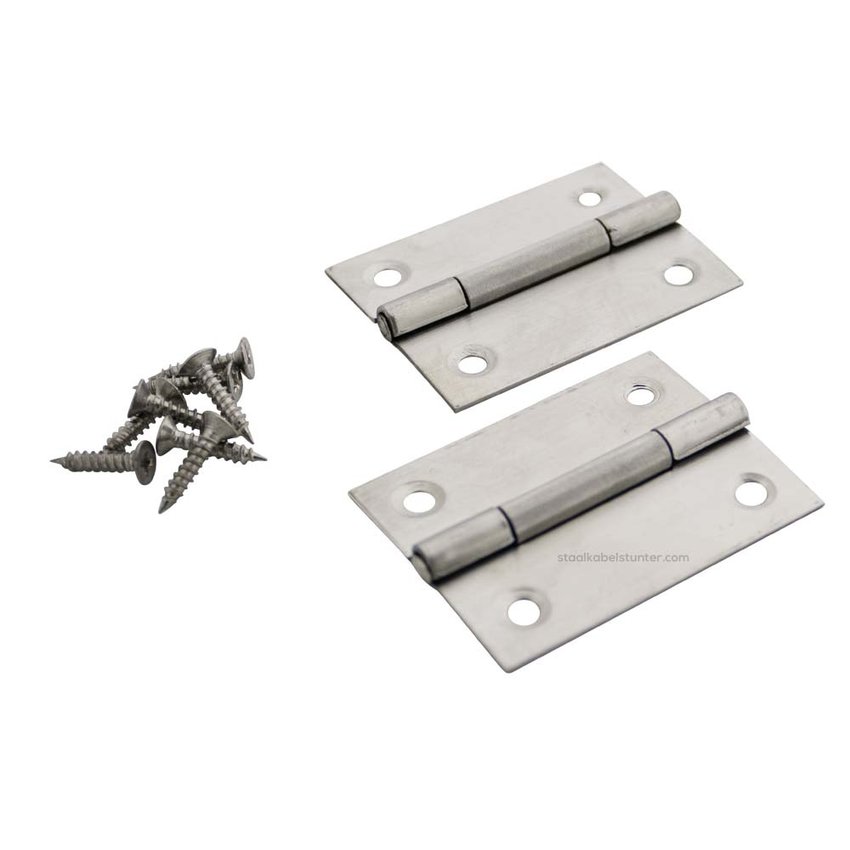 stainless hinges 49x38mm   2 pieces