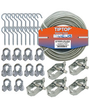 Clothes line package 30 meter Cora with fixingsmateriaal and spanners