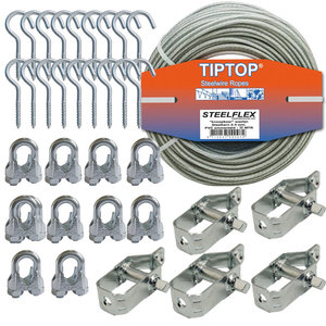 Tiptop Clothes line package 30 m Cora with fixings / fasteners