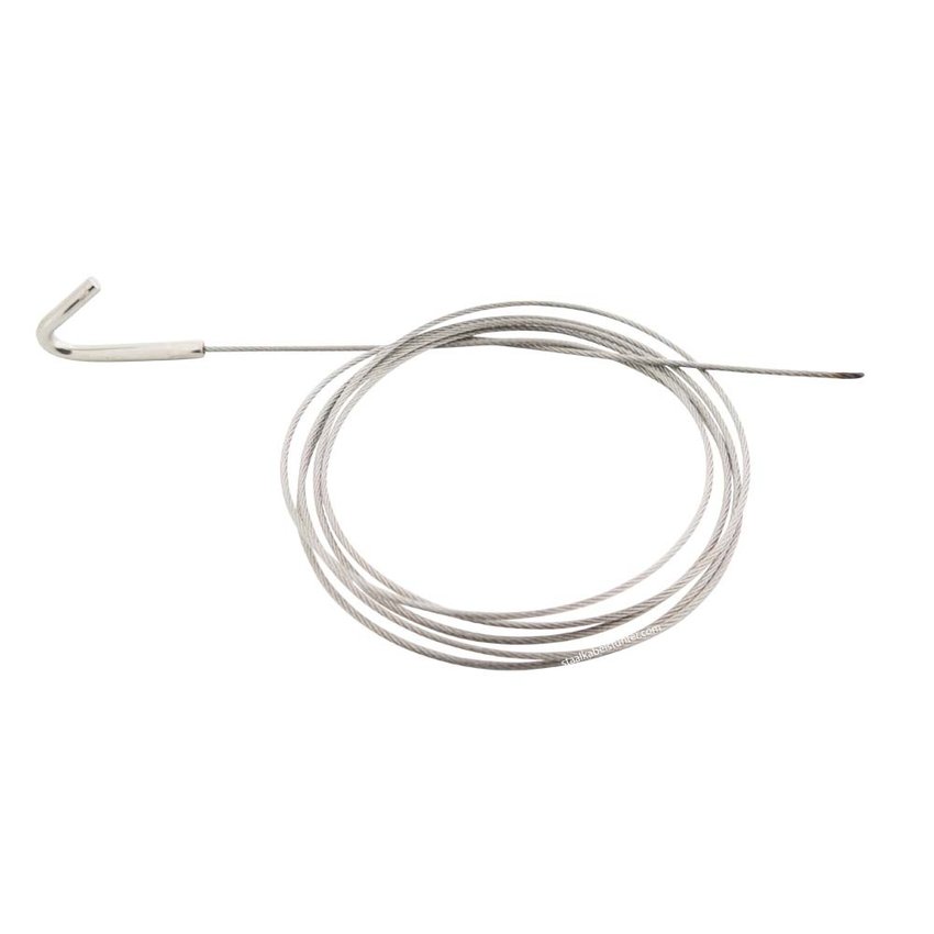 Steel cable with fixed J-hook, 1.5 mm Ø, 150 cm, hook thickness 4 mm