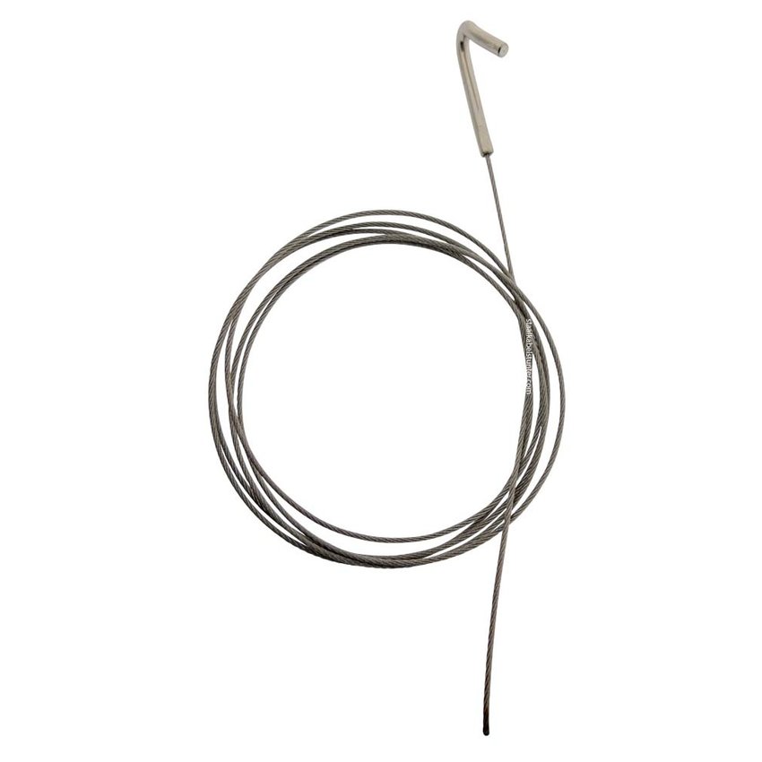 Stahlseil mit festem J-Haken, 1,5 mm Ø, 150 cm, Hakenstärke 4 mm