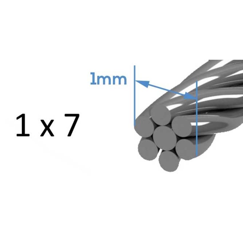 Stahlseil 1mm 20 Meter gebündelt