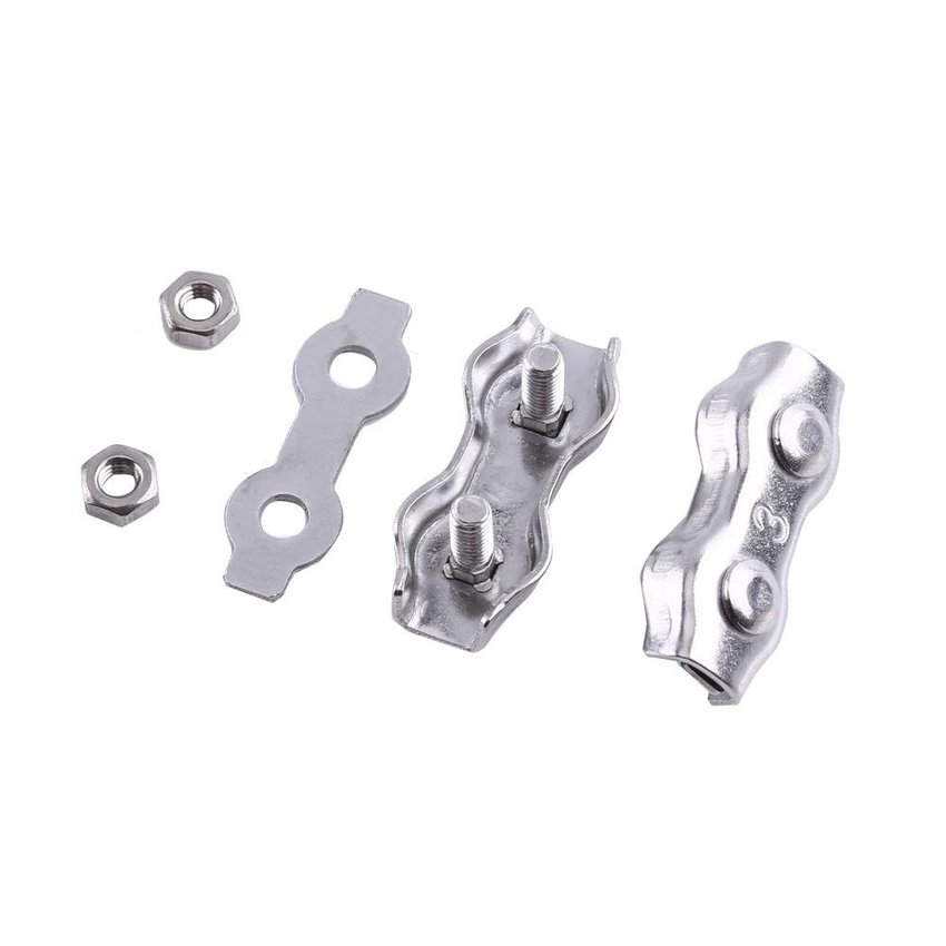 Verzinkte Duplexklemme 3 mm für 3 mm Drahtseil – 1 Stück