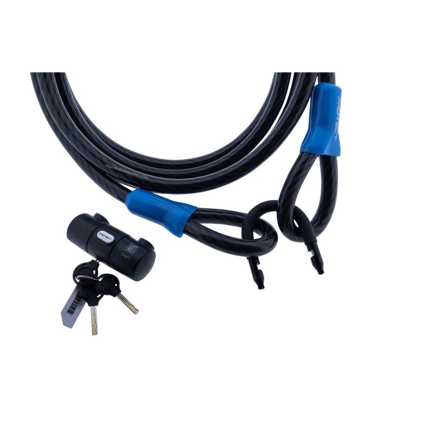 Cable lock Art & VBV tested 5 meters long - with clamp Cobalt