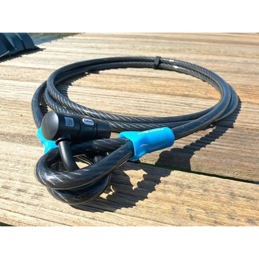 Cable lock Art & VBV tested 2.5 meters long - with clamp Cobalt