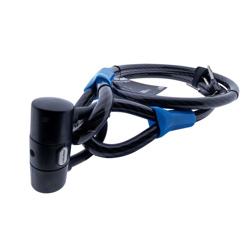 Cable lock Art & VBV tested 2.5 meters long - with clamp Cobalt