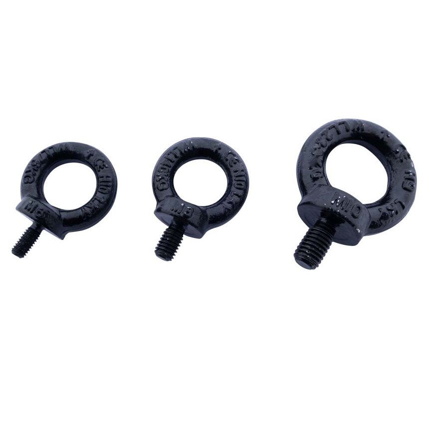 Black M8 Eye Bolt Galvanized with Industrial Coating for Hanging and Mounting