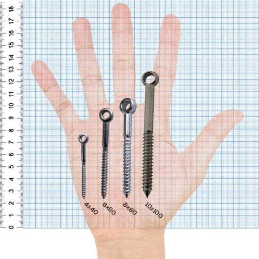 stainless screw-eye  4x40mm Action  stainless