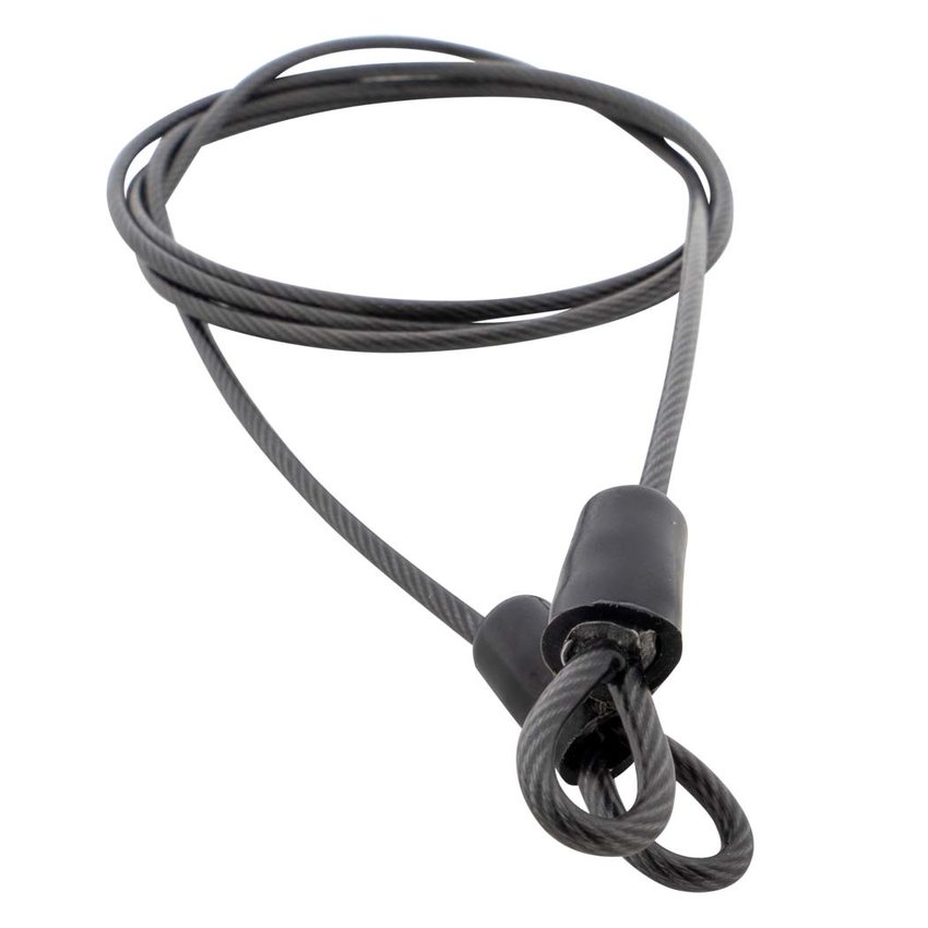 Wire rope with loops fitted with Wire Rope Clip - 2.5mm x 110cm with padlock