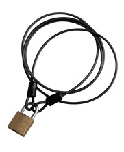 Wire rope with loops fitted with Wire Rope Clip - 2.5mm x 110cm with padlock