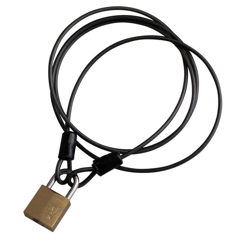 Wirerope with loops fitted with Wire Rope Clip - 2.5mm x 110cm with padlock