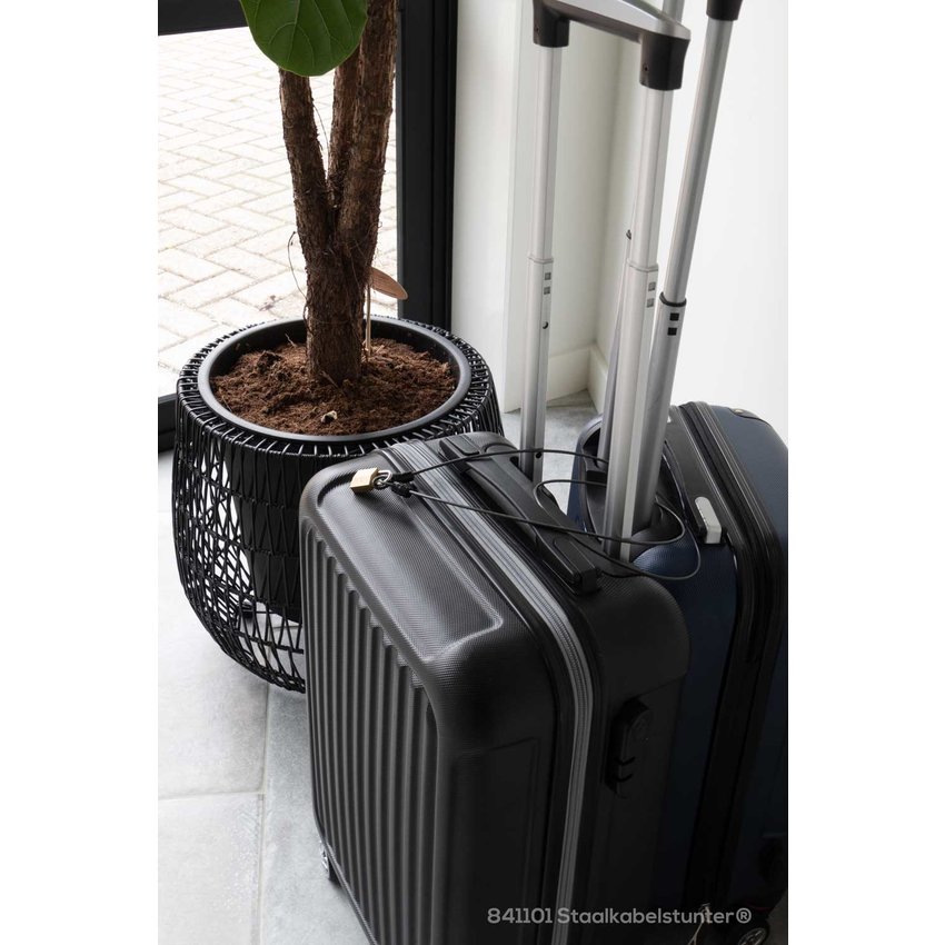 Wirerope with loops fitted with Wire Rope Clip - 2.5mm x 110cm with padlock