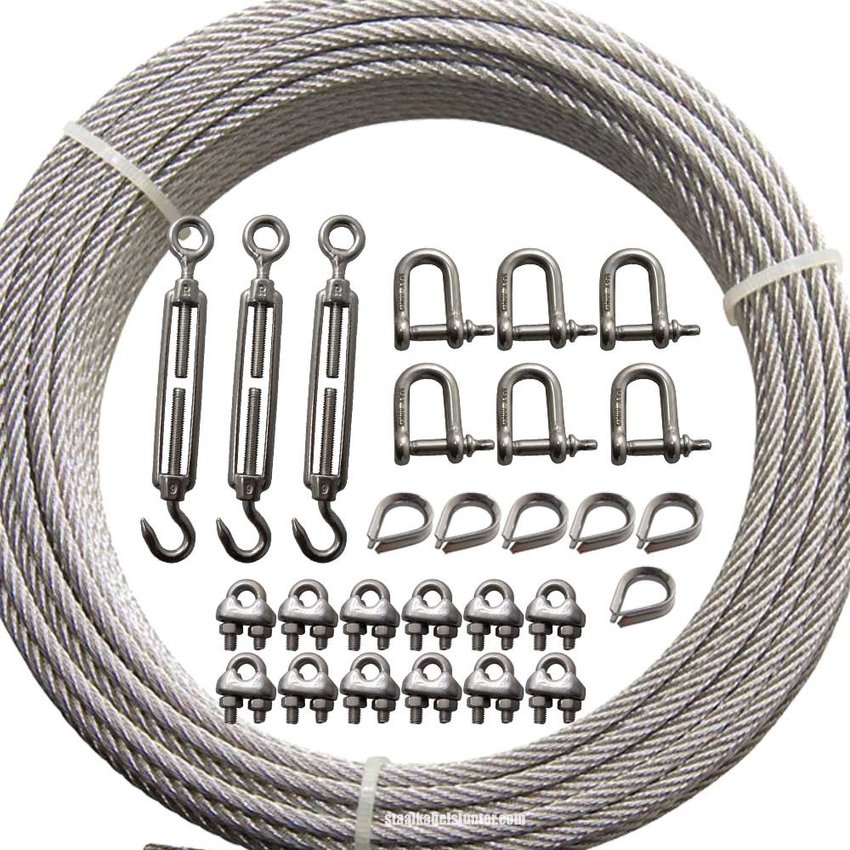 Guy wire kit fur Schornstein und Sendemast Inox