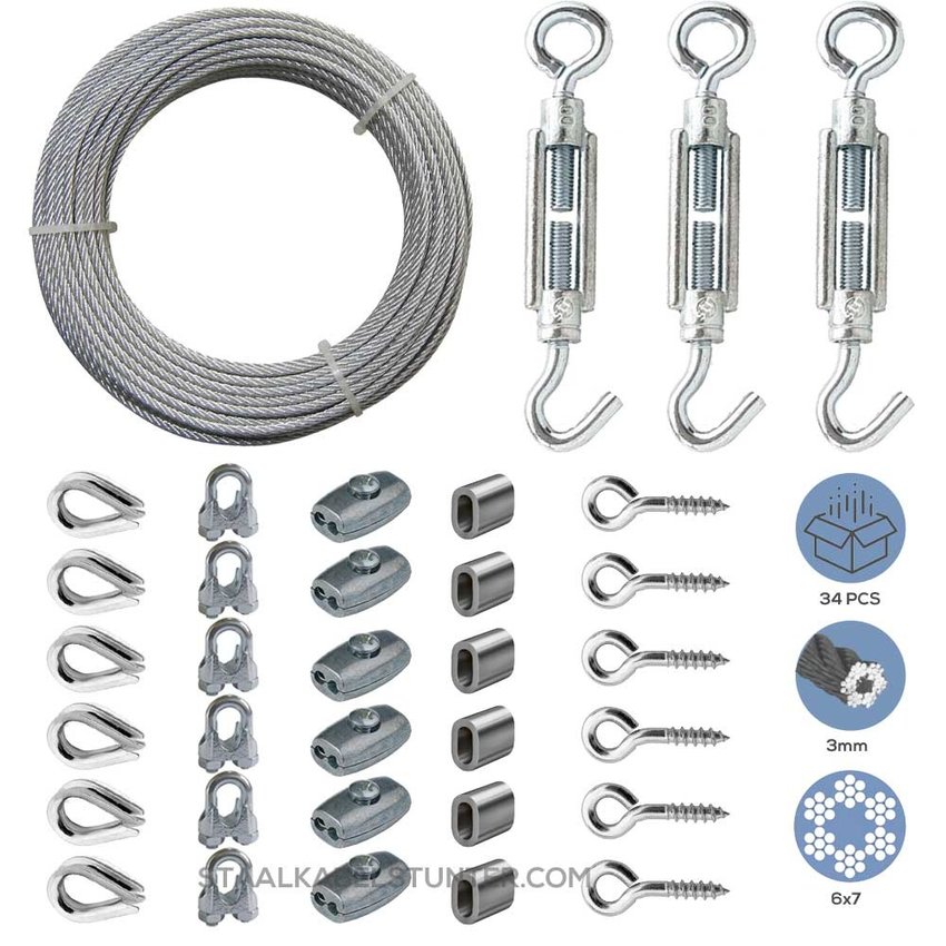 Cable Railing Kit/Garden Wire/Espalier Wire Kit/Wire Fence Roll Galvanised