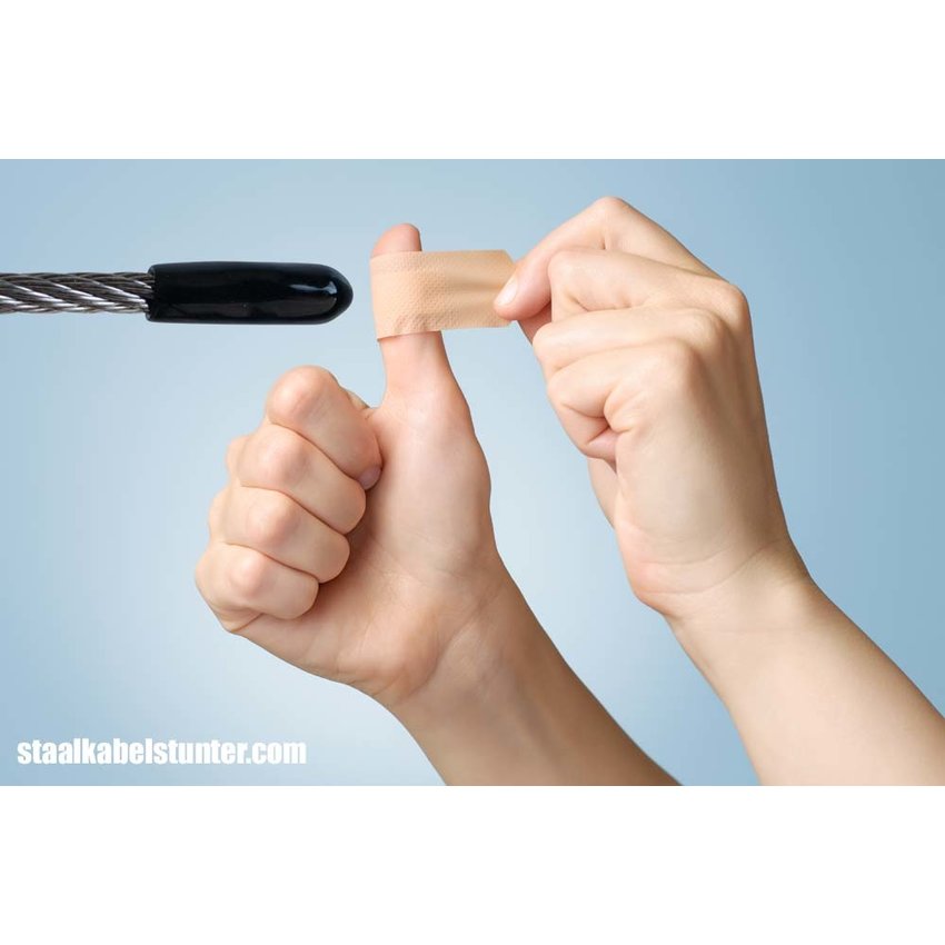 Stahlkabel Kunststoffschutz 1mm Vorteilspackung 50 Stück - Schwarz