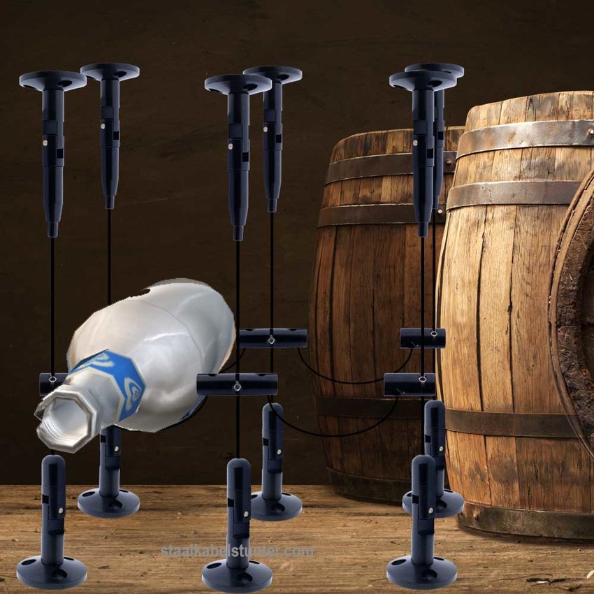 Stahldrahtseil Weinlagersystem Schwarz