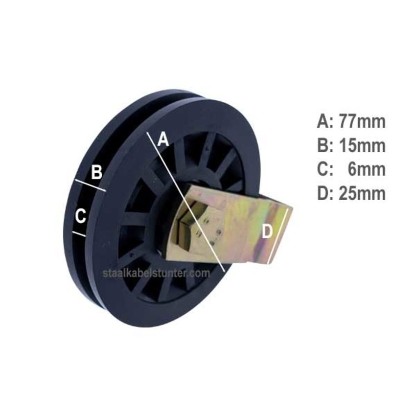 Kunststof schijf  77mm met bevestiging