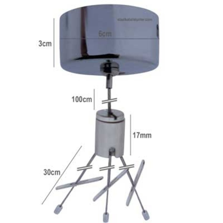 Suspension kit 3-legged with ceiling cap - with end caps and ceiling plate