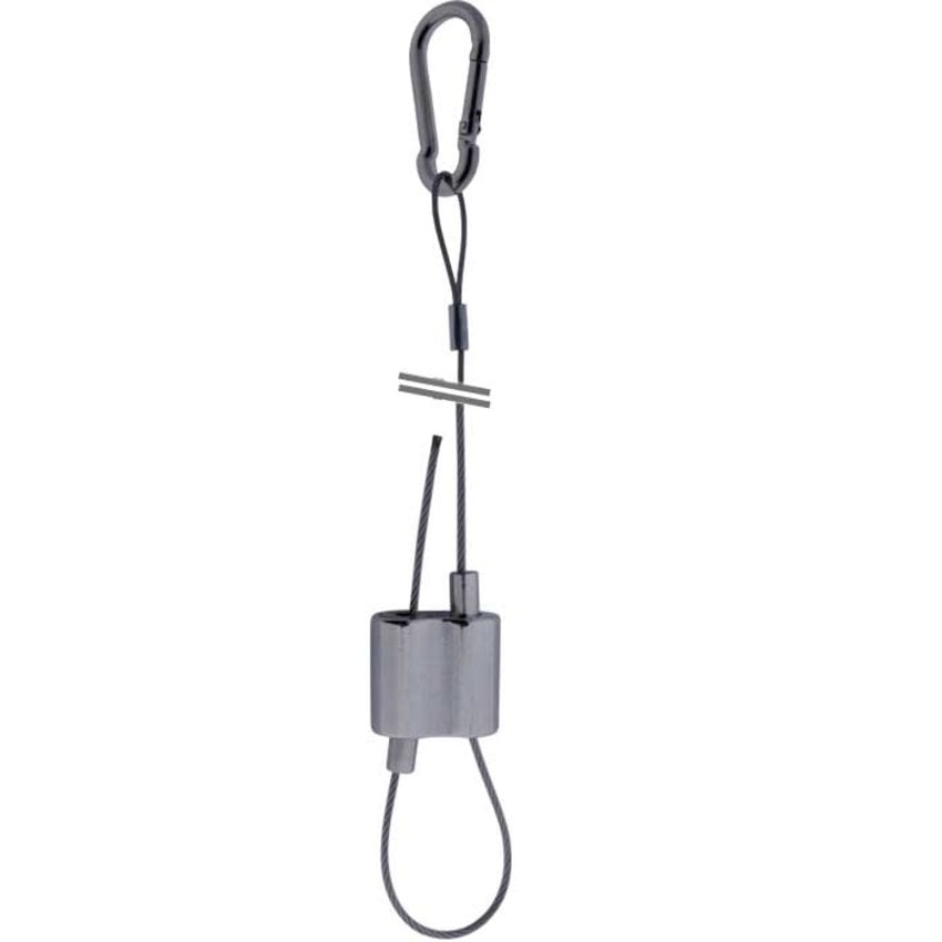 Steel cable suspension kit 23 with automatic wire clamp for quick adjustment.