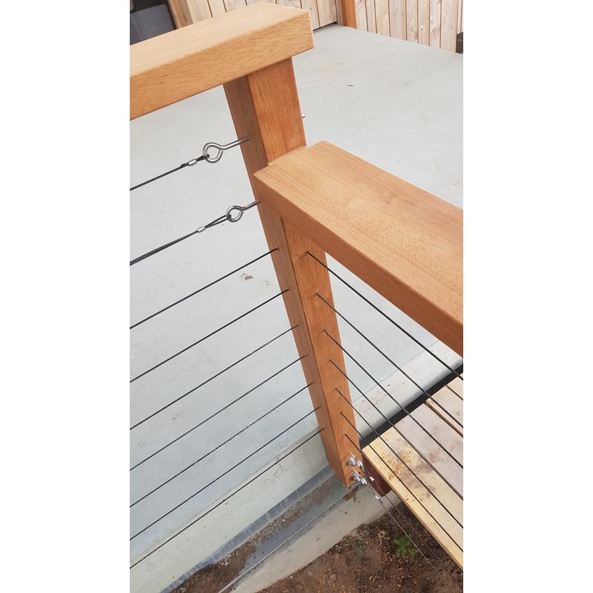 Staalkabel 3 mm, 10 meter gebundeld, zwart