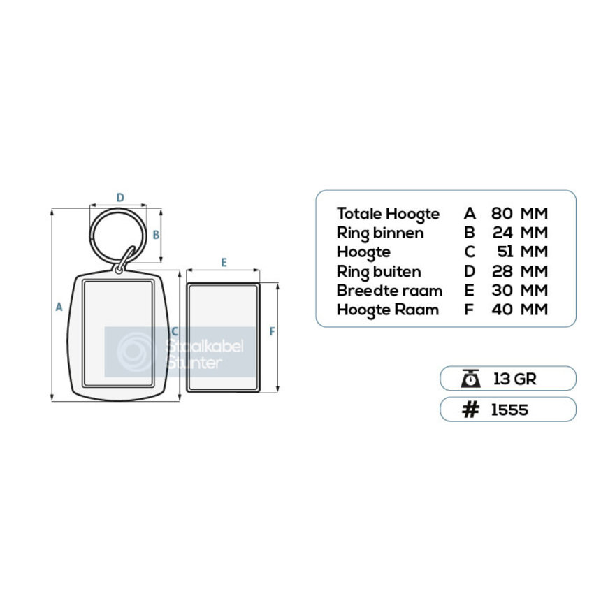 Plexiglass keyring