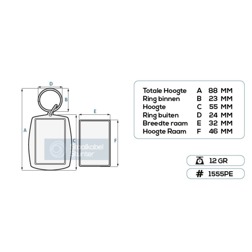 Pasfoto sleutelhanger PE