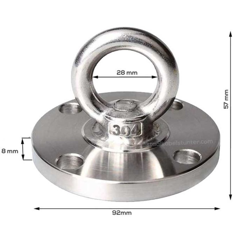 Stainless Eyeplates 40mm with Turnable  ring   - Heavy Duty