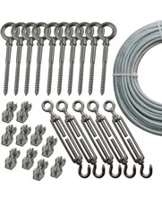 stainless WashinglinePackage RAMBO-Wire Rope - 3/4 pvc coated complete with spanners and clips - 100KG