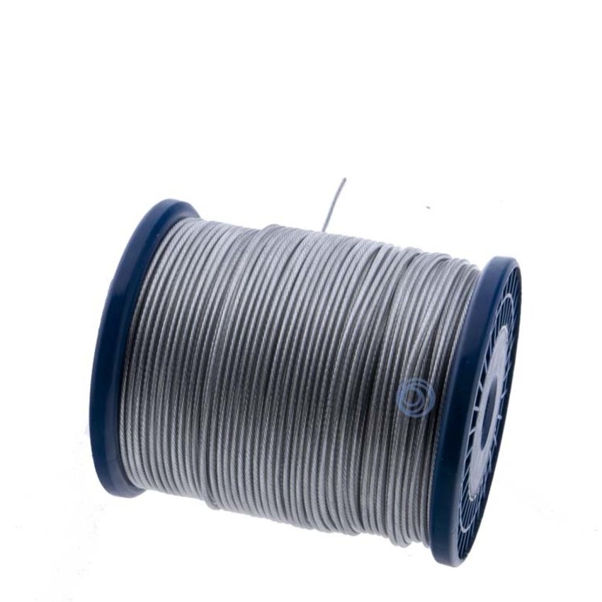 PVC-coated steel cable on reel, 1-2mm 100meters