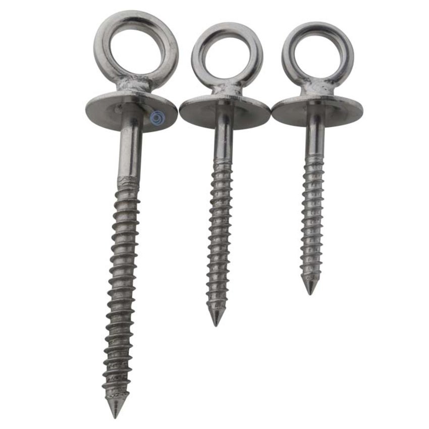 RVS Houtschroef met kraag AISI316/A4