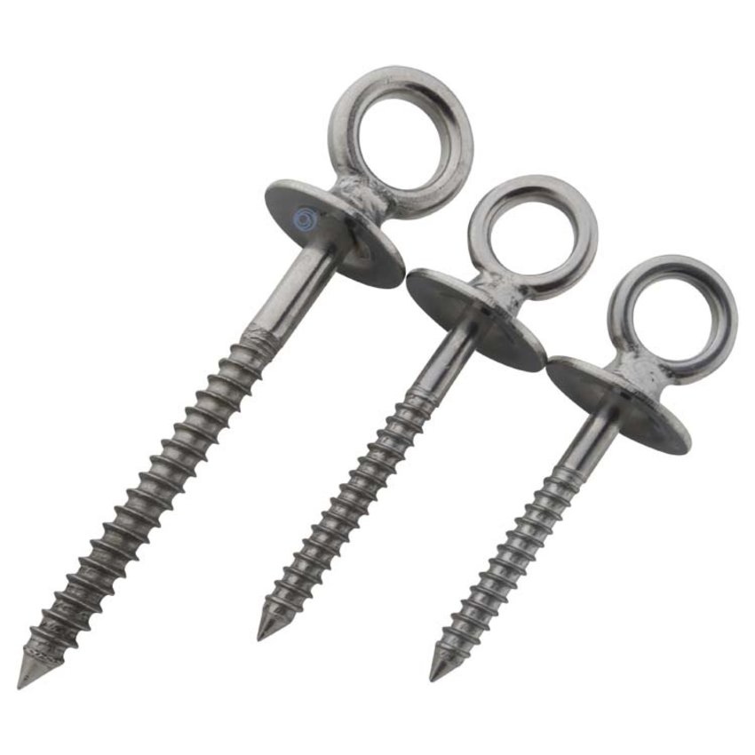 Stainless steel wood screw with collar AISI316/A4