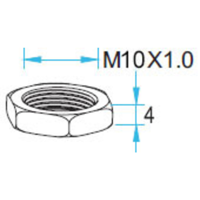 hardware Maxim Ontstaan Platte moer met fijne draad m10 - Staalkabelstunter