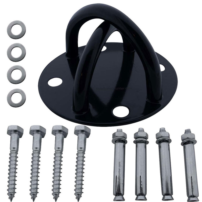 Muur / Plafondbeugel zwart | Ophangbeugel / Trainer ophanghaak Oogplaat