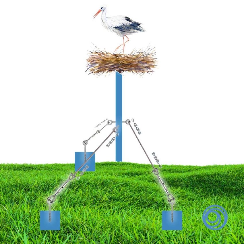 Paket speziell angefertigt zum Bau eines Storchennestes mit Drahtseil  6mm