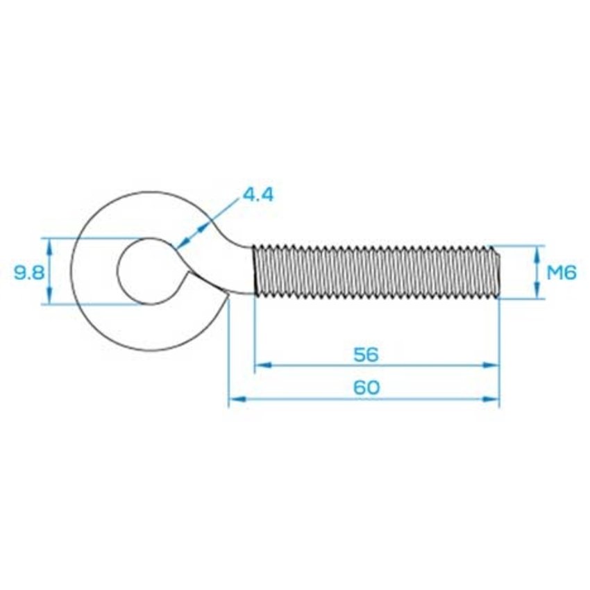 Schraube Öse m6x60x10