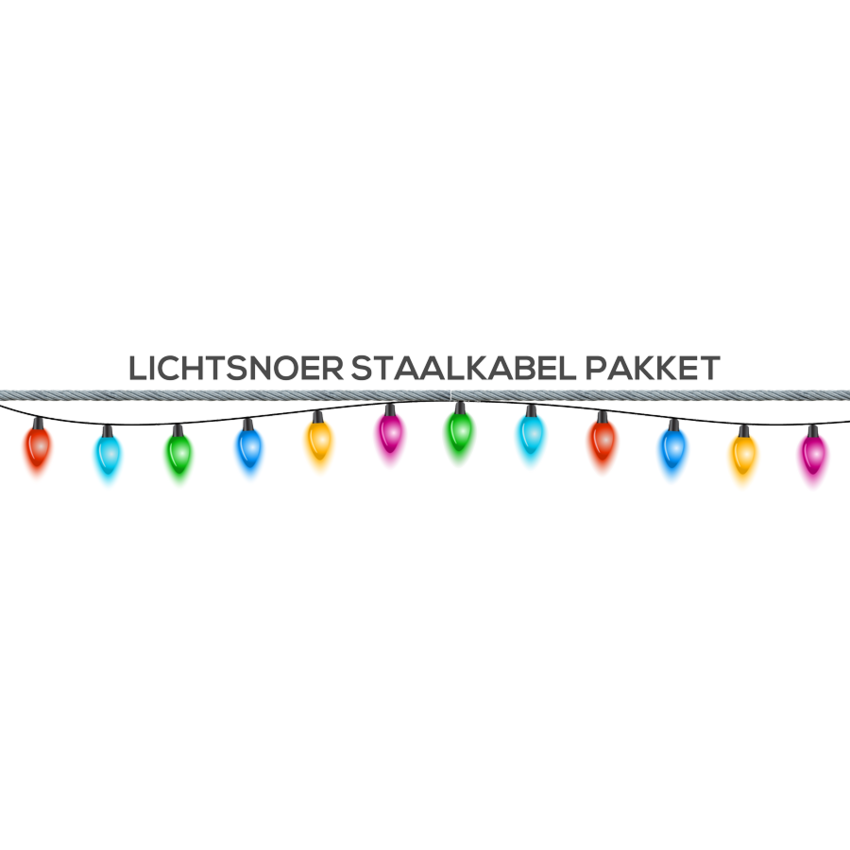 Stahlkabel Lightstring Außenleuchtenpaket
