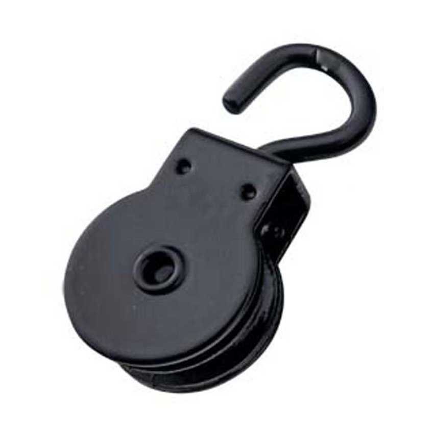 Pulley with hook 25mm black